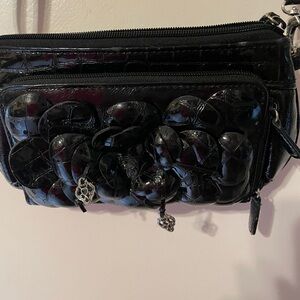 Brighton, black patent leather Crossbody, and waist bag. Great condition.